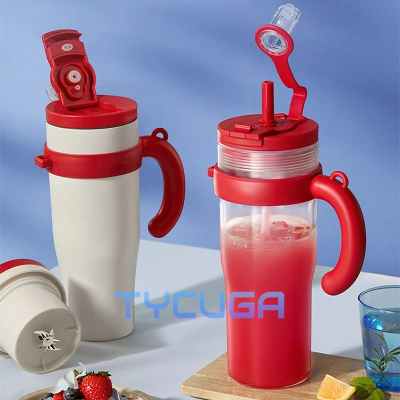 Juceos 2025 Smart Dual-Lid Portable Juicer – Long-Lasting Wireless Blender