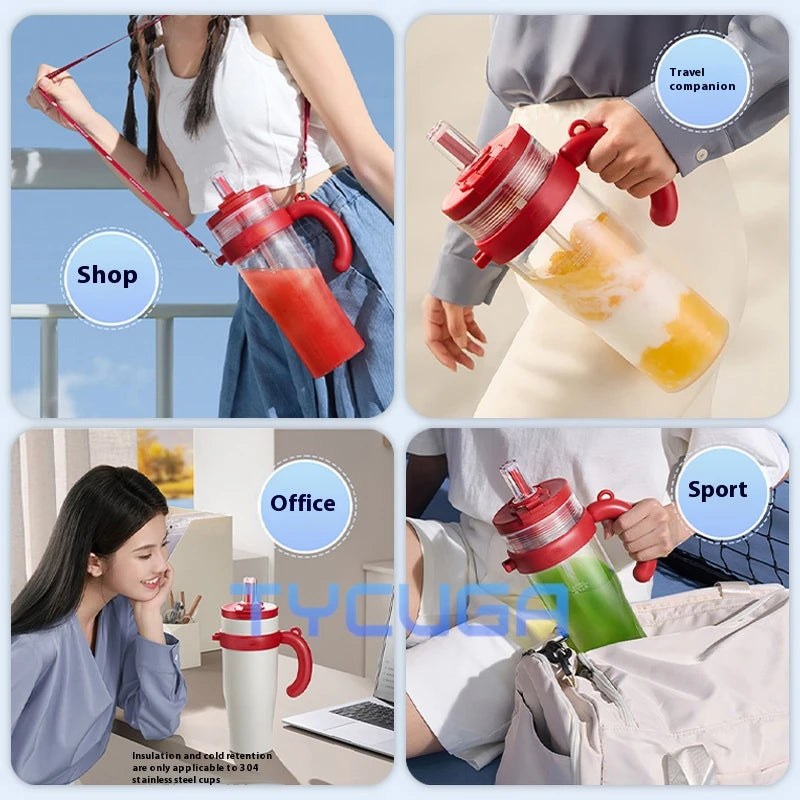 Juceos 2025 Smart Dual-Lid Portable Juicer – Long-Lasting Wireless Blender