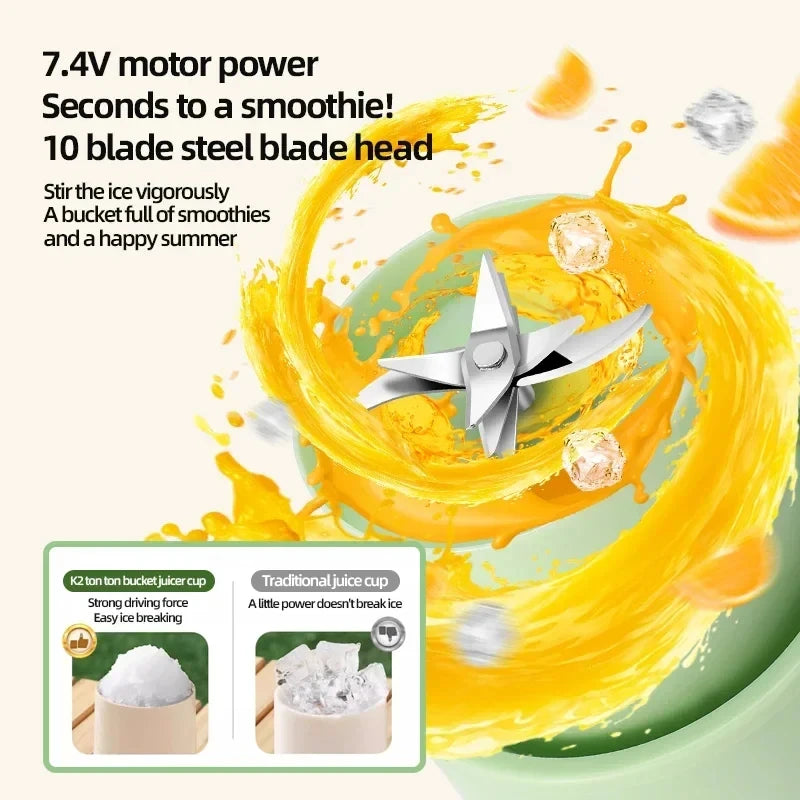 Juceos X2 Wireless Portable Juicing Bucket – 10-Blade Sports Blender