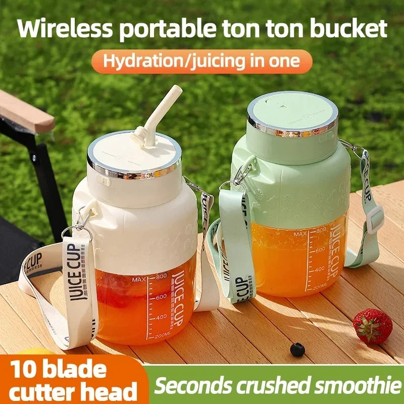 Juceos X2 Wireless Portable Juicing Bucket – 10-Blade Sports Blender